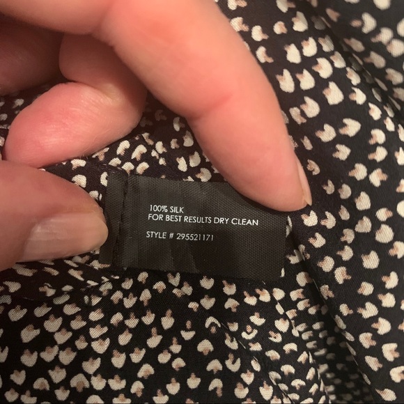 Club Monaco black and cream dots silk V neck Dress with  pockets - Picture 12 of 14